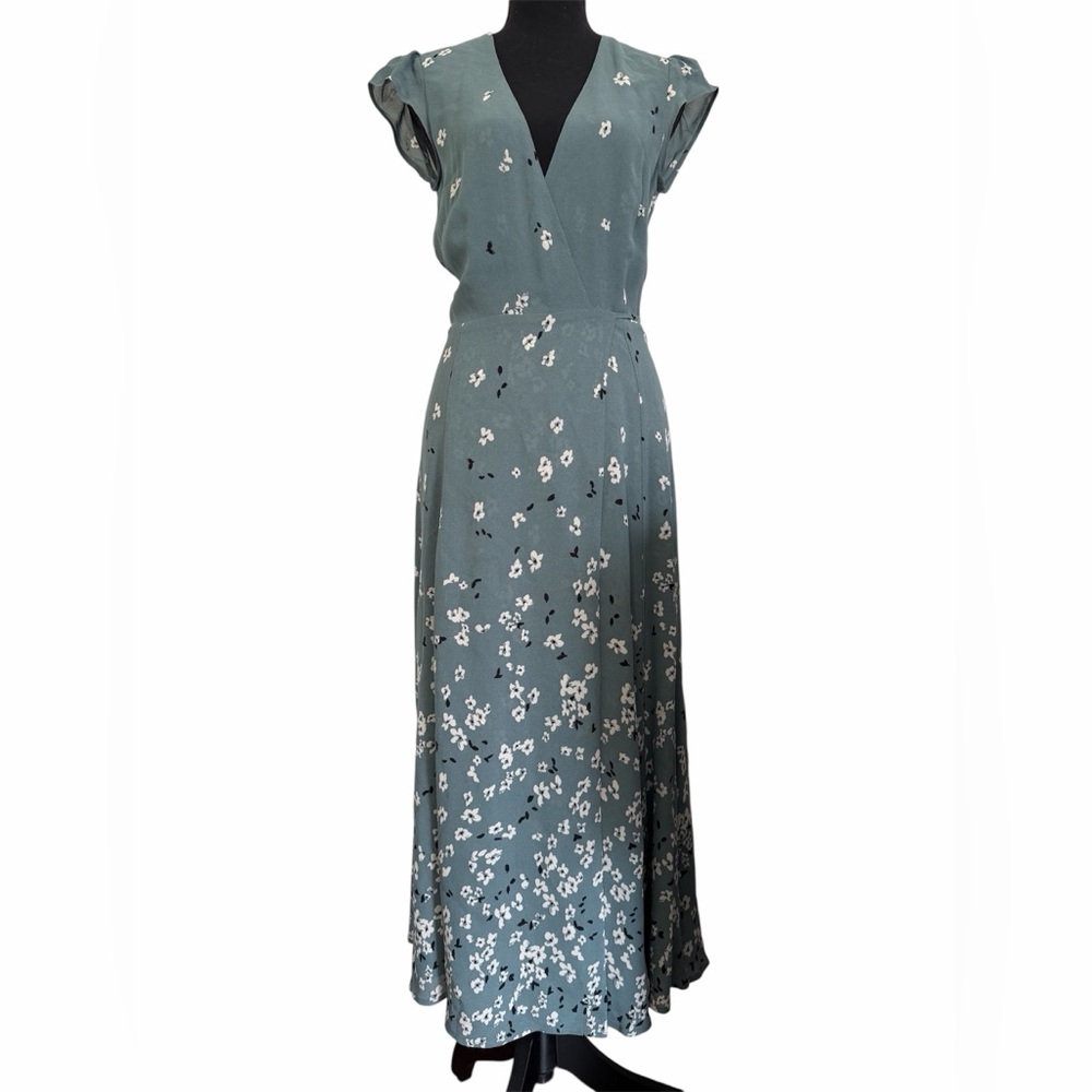Reformation Mollie Teal Floral Dress - Picture 7 of 7